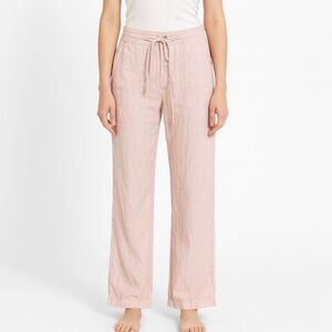 American Eagle Womens Pink Linen Blend Straight Leg Pants Size 8 Drawstring